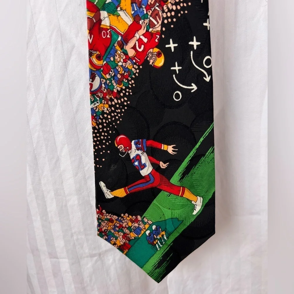 🏈⚾⛳️ Vintage 1990s Nicole Miller Silk Ties – Sports Print Set of 3